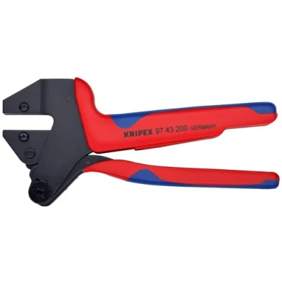 Imagen de Knipex Crimpadora de sistema para mordazas intercambiables bruñido, con fundas multicomponentes 200 mm (cartulina autoservicio/blíster) 97 43 A