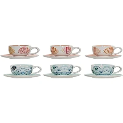 Imagen de Juego De Tazas Café Dkd Home Decor Metal Dolomita (180 Ml) (6 Pcs)