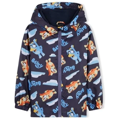 Imagen de Bluey Chubasquero para Niñas, Poncho Impermeable con Capucha y Bolsillos (Azul, 4 5 Años)
