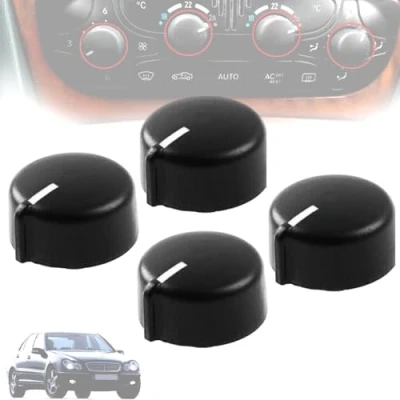 Imagen de Twowinds Botón Climatizador Compatible con Mercedes Benz Clase C W203 C240 C320 2038300685 A2038300685 Aire Acondicionado, A/C, Ventilador, Calefacción (4 unidades)