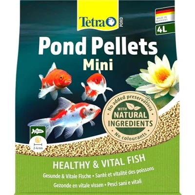 Imagen de Tetra Pond Pellets, Alimento para peces pequeños de estanque, pellets flotantes la alimentación diaria, bolsa 4 L