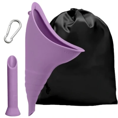 Imagen de Urinario Portatil Mujer Orinal Femenino Silicona para Viajes WC Camping Mear de Pie Actividades al Aire Libre（Morado）
