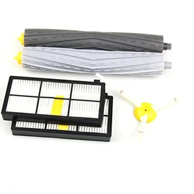 Imagen de kit de servicio mantenimiento premium adecuado para robots aspiradores iRobot Roomba series 800, 900 Set cepillos extractores + 2 filtros HEPA AeroForce cepillo lateral