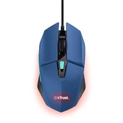 Imagen de Trust Gaming GXT 109B Felox Ratón con 6 Botones Programables, Iluminación LED Multicolor, Software Incluido, 200 6400 dpi, Cable USB 150 cm, Mouse Gamer para PC/Portátil Azul