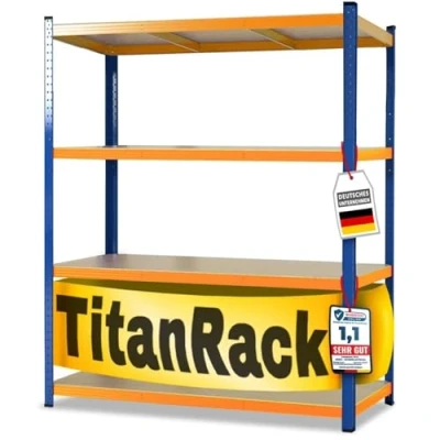 Imagen de KARAT estantería para cargas pesadas XXL. azul y naranja. 160 x 150 80 cm. de almacenamiento garaje. sótano taller. ancha. o