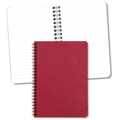 Imagen de Clairefontaine 785362C Un Carnet à Spirale Rouge A5 14,8x21 cm 100 Pages Lignées Papier Blanc 90 g Couverture Carte Lustrée Grain Cuir Collection Age Bag