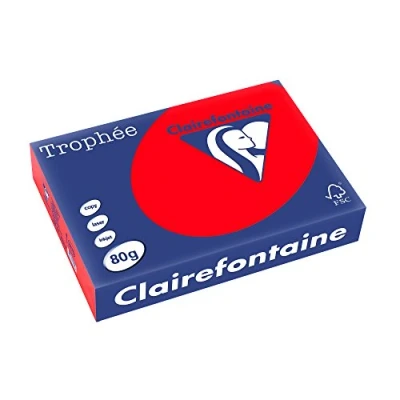 Imagen de Clairefontaine Trophée Resma de papel, 80 gr/m², 500 hojas, A4 (21 x 29.7 cm), color rojo coral