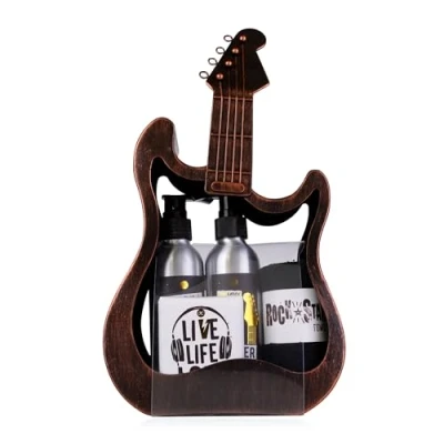 Imagen de Accentra set de regalo en metal GITARRE, incl. gel ducha, loción corporal, jabón y toalla Inusual para ocasiones especiales como el Día la Madre, del Padre, cumpleaño