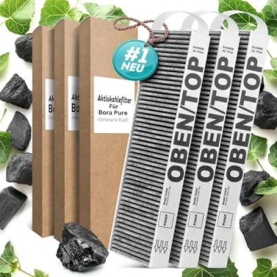 Imagen de KF3TEC® Juego de filtros carbón activo (3 filtros) para Bora Pure Puakf tu placa recirculación PURU o PUXU