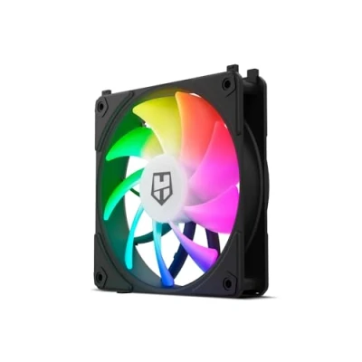 Imagen de NOX XTREME PRODUCTS Hummer EASY LINK BLACK Ventilador 120mm, LED ARGB, PMW ultrasilencioso, 9 aspas, sin cables, 4 pads goma antivibración, velocidad hasta 1500RPM, color negro