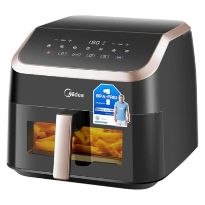 Imagen de Midea Freidora de aire 8 L, multifunción en 1, freír, asado, cocina, calentamiento y deshidratación