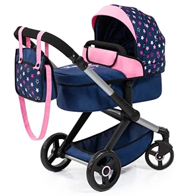 Imagen de Bayer Design 17016AA Cochecito de muñeca Combi Xeo, Carro para muñecos, Bolsa, Convertible, Regulable en Altura