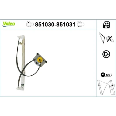 Imagen de Valeo Elevalunas Atrás izquierda eléctrico sin electromotor con función de confort 851030 RENAULT: LAGUNA 3