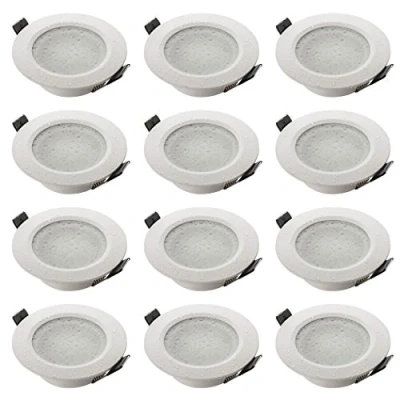 Imagen de SEBSON 12x Foco empotrable Techo para baño (IP44) incl. GU10 casquillo (LED/Halógeno) Orificio de montaje ø70mm, ø90x29mm, redondo, aluminio blanco