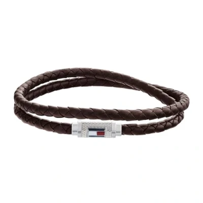 Imagen de Tommy Hilfiger Pulsera de acero inoxidable para hombre 2790012, 19 cm, inoxidable; cuero