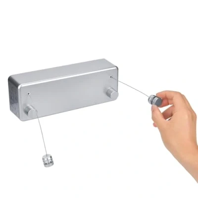 Imagen de Tendedero Retractable,Cuerda Retráctil para Tender Ajustable de 4m/13.1ft Acero Inoxidable,Tendedero Pared con Dos Cuerdas Interior y Exterior,Tendedero Invisible Secado Doble