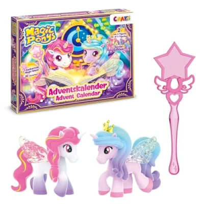 Imagen de Calendario de Adviento Infantil CRAZE MAGIC PONYS para Niñas con Juguetes y Accesorios, incluye 2 Figuras Ponis coleccionar