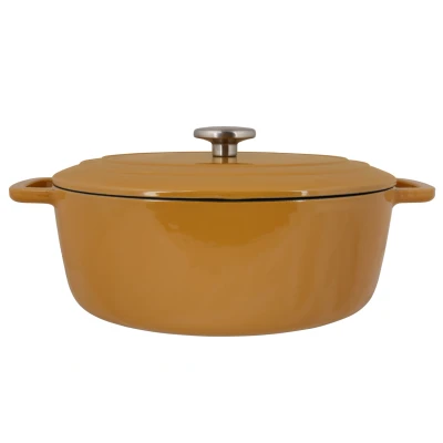 Imagen de Cosy &amp; Trendy Casserole Fontestic Cast Iron Amber Gold Oval 31 x 24 cm . Enamelled Suitable for all Cooktops