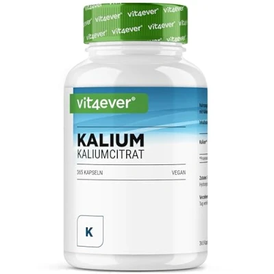 Imagen de potasio 365 cápsulas con 800 mg de elemental (procedente del citrato potasio) por ración diaria 100% Sin aditivos Vegano