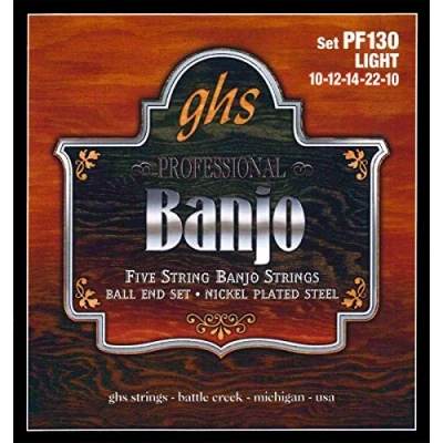 Imagen de GHS PF 130 Light Banjo Stainless Steel Ball End (5 cuerdas)