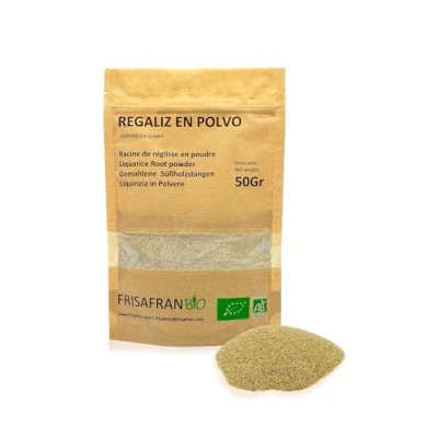 Imagen de FRISAFRAN regaliz de palo en Polvo Ecológico infusion dulce té Raíz Directamente del productor 50g