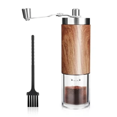 Imagen de MXTIMWAN Molinillo Cafe Manual,Coffee Grinder,Molinillo de Café Portátil,Grado Afilado Ajustable,Moledor Cafe,Manual Con Cepillo Limpieza,Molinillo para Casa y Exteriores