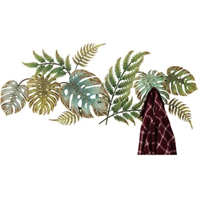 Imagen de Kare Design Perchero pared Jungle Party Colore, armario de barra 6 ganchos, verde, 43x107cm, entrada