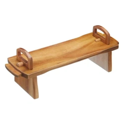 Imagen de Artesà Expositor de Alimentos Elevado, Tabla Servir Madera para Quesos y Comida, Tartas, Postres, Pasta Buffets, 37 x 12 13 cm