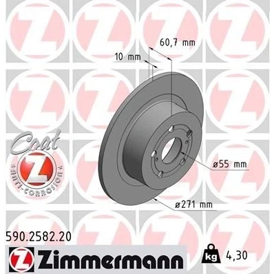 Imagen de Disco de freno ZIMMERMANN 590.2582.20