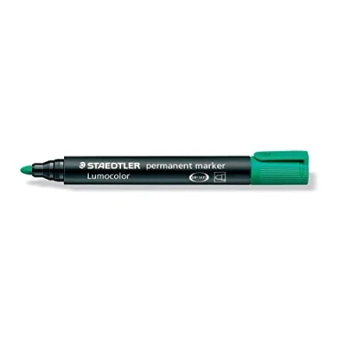 Imagen de Staedtler Lumocolor Marcador permanente (Verde, Punta redonda, Negro, Verde, 2 mm, Alemania, 1 pieza(s))