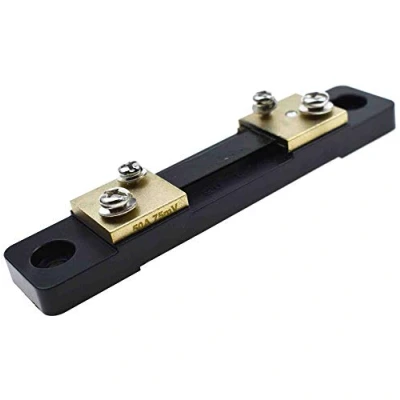 Imagen de 1 unids 75mV 5A 10A 20A 15A 30A 50A 75A 100A 150A 200A 250A 300A 400A Externa Shunt FL 2 Medidor de corriente Resistencia derivación para amperímetro digital (50A 75mV)