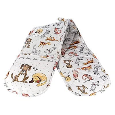 Imagen de SPOTTED DOG GIFT COMPANY Guantes de Horno Doble, Cocina Resistente al Calor Manoplas Dobles para 100% Algodón con Perros Divertidos, Regalos Amantes los