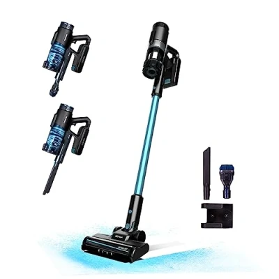 Imagen de Cecotec Aspirador Escoba sin Cable Conga Rockstar 1500 Ray Pure. 215W, 12 kPa, Autonomía 45 min, 3 en 1, Cepillo Mixto, Accesorios, 2 Programas, Ciclón Paralelo, Depósito 500ml