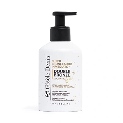 Imagen de GISÈLE DENIS Super Bronceador Corporal Inmediato Double Bronze Gold 250 ml, en Crema, Acelerador del Bronceado para Cuerpo, Solar, Agradable Fragancia Natural, Fórmula Vegana