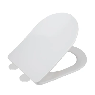 Imagen de asiento de inodoro Galati, plano en forma D con mecanismo cierre suave, duroplast, fijación Fix Clip, negro mate