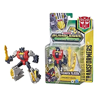Imagen de TRANSFORMERS Bumblebee Cyberverse Adventures Dinobots Unite Action Attackers Warrior Dinobot Snarl Figura de acción, 5.3 pulgadas