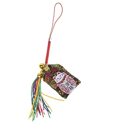 Imagen de Lachineuse Omamori japonés Maneki Neko para atraer la Suerte, Felicidad y Prosperidad Amuleto Tradicional Gato Regalo Japón