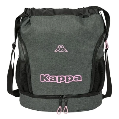 Imagen de KAPPA SILVER PINK Mochila Saco, Mochila, Ideal para Niños de Diferentes Edades, Cómoda y Versátil, Calidad Resistencia, 34x15x43 cm, Color Gris Melange