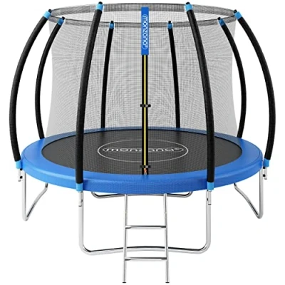 Imagen de Monzana® Trampolin Ø 305cm Cama Elástica Red de Seguridad Protectores Bordes Escalera Set Completo