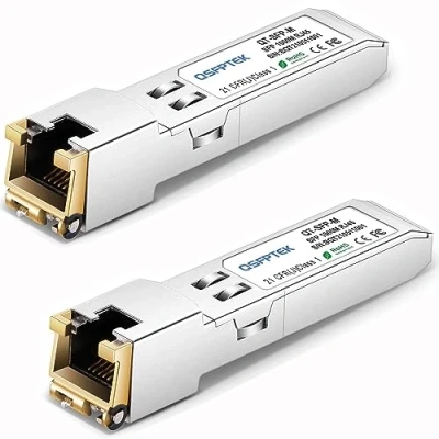 Imagen de QSFPTEK 2Pack Gigabit SFP 1000BASE T Copper RJ45 Módulo Transceptor 1G Transceiver para Cisco GLC T/SFP GE T, Ubiquiti UF 1G, Netgear, Mikrotik, D Link, Supermicro, TP hasta 100m