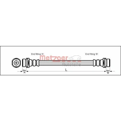 Imagen de METZGER 4112503 Latiguillos de Freno 288 F10 x 1 FORD: MONDEO