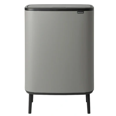Imagen de Brabantia Bo Hi Touch mecanismo de apertura con un toque Cubo basura patas 2 x 30L, color mineral Concrete Gris