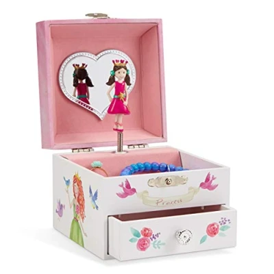 Imagen de Jewelkeeper Cofre Musical para Joyas con Unicornio, Castillo y Princesa, Equipado de un Cajón Extraíble Melodía la Danza del Hada Azúcar