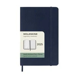 Imagen de Moleskine Weekly Planner, Agenda Semanal con Espacio para Notas 12 Meses 2025, Tapa Blanda y Cierre Elástico, Color Azul Zafiro, Formato Bolsillo 9x14 cm
