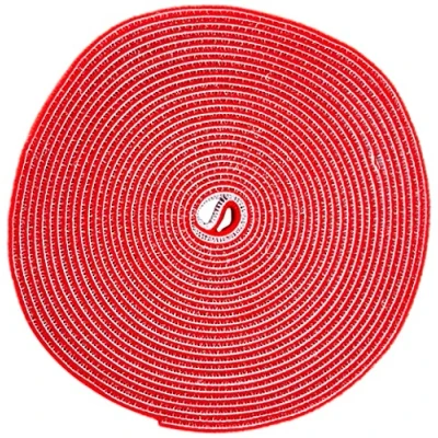 Imagen de StarTech.com Bobina de 7,6m Gancho y Bucle Tiras Reutilizables Cinta Sujetacables Envolturas Ajustables Tela para Gestión Cableado Rojo (HKLP25RD)