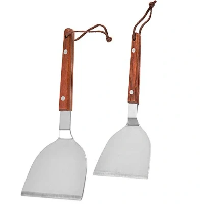 Imagen de LWZko 2 Piezas Espátula Parrilla Barbacoa, Utensilios Accesorios Kit Acero Inoxidable Múltiples Fines Teppanyaki para Parrillas Teppanyaki, Hamburguesas Filetes