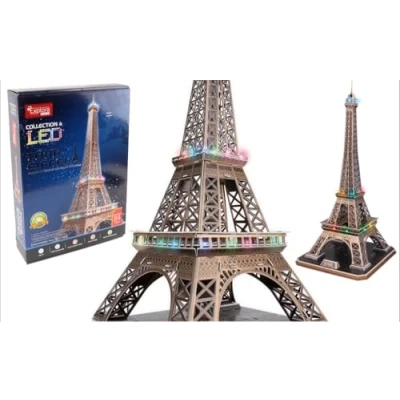 Imagen de EXPLORA Torre Eiffel Puzzles 3D Luminosos 540050 84 Piezas Monumento Histórico Nivel 6 Sin Pegamento Ni Tijeras París Juego de Construcción Regalo Maqueta A Partir 8 años