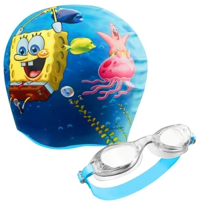 Imagen de SpongeBob SquarePants Gorro y Gafas de Buceo Niño con Protección UV Antivaho