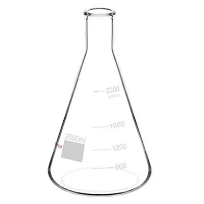 Imagen de stonylab 1 Paquete 2000ml Matraz Erlenmeyer de Boca Estrecha, Flasks Cristal Pared Gruesa con Borde Alta Resistencia