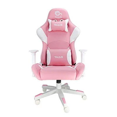 Imagen de Talius Dragonfly Silla Gaming Rosa y Blanca con Cuero, Ergonomía, 3D, Nylon Alta Densidad (Rosa)